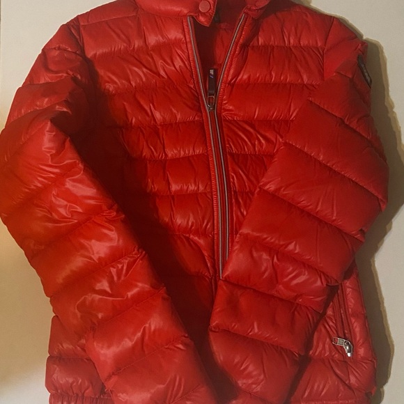 BMW S Women's Duck Down Jacket Size M Red Lightweight Ladies - Picture 3 of 4